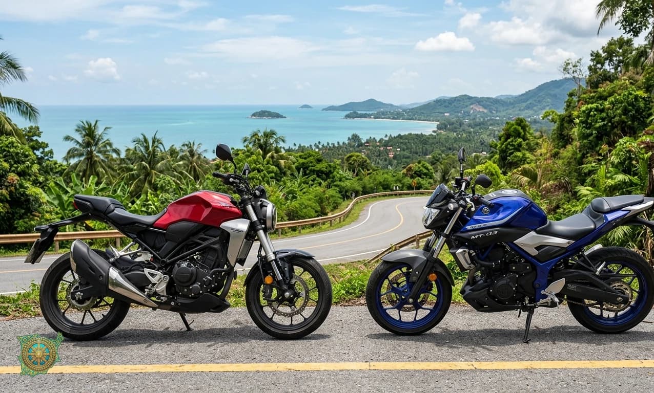 CB300R vs Yamaha MT-03: Which Wins on Samui?