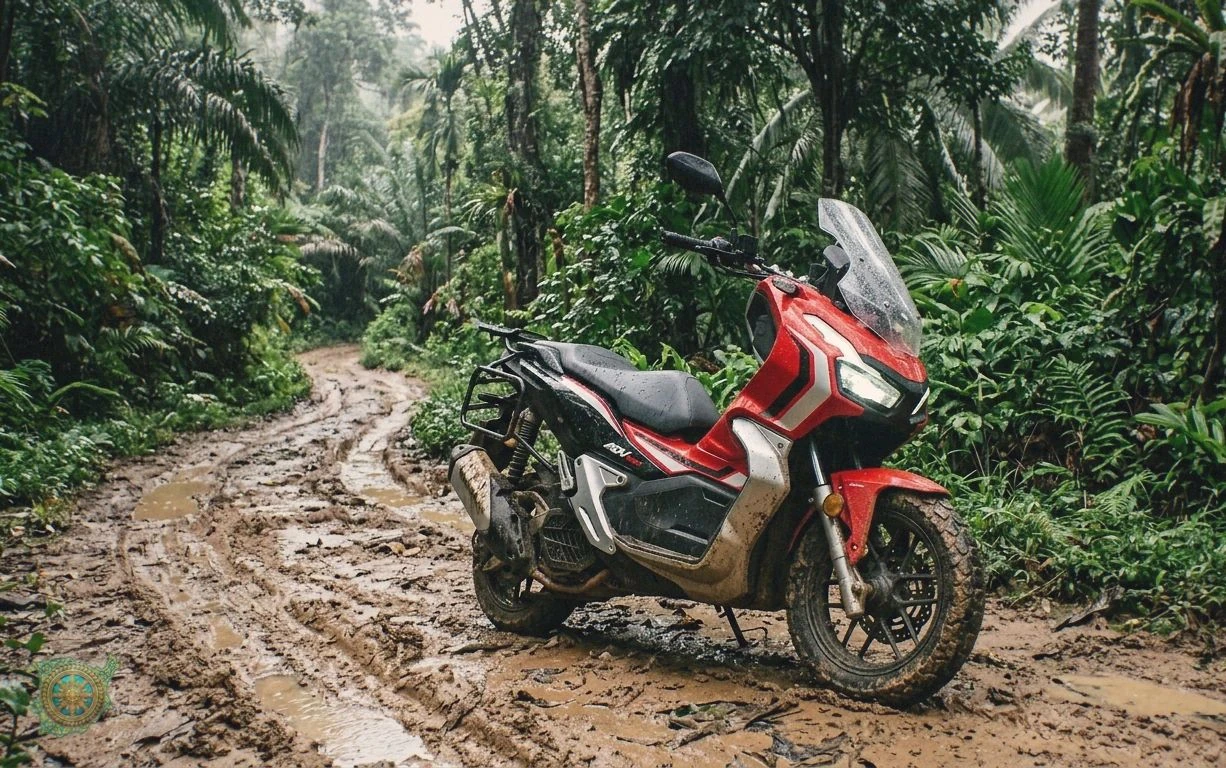 How to handle Honda ADV 160 on muddy Samui trails?